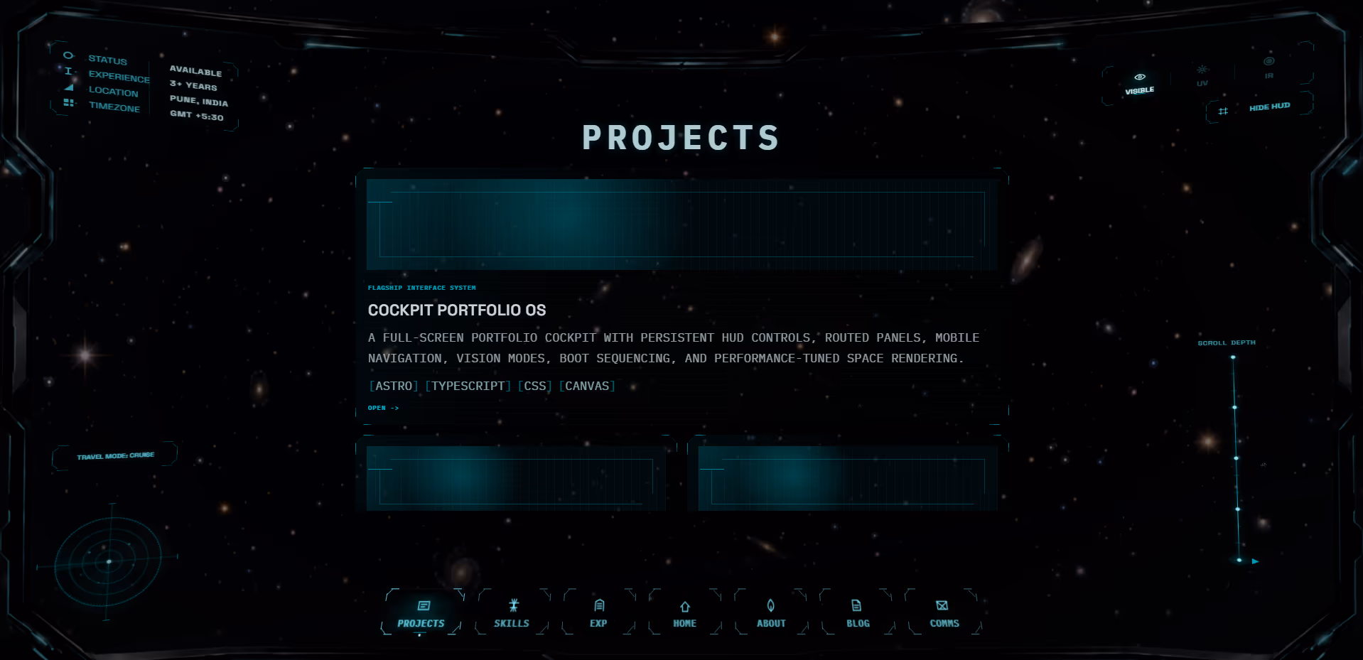 Desktop cockpit layout
